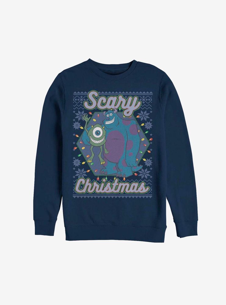 Disney Pixar Monsters, Inc. Scary Christmas Pattern Sweatshirt