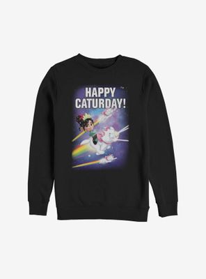 Disney Ralph Breaks The Internet Vanellope Happy Caturday Sweatshirt