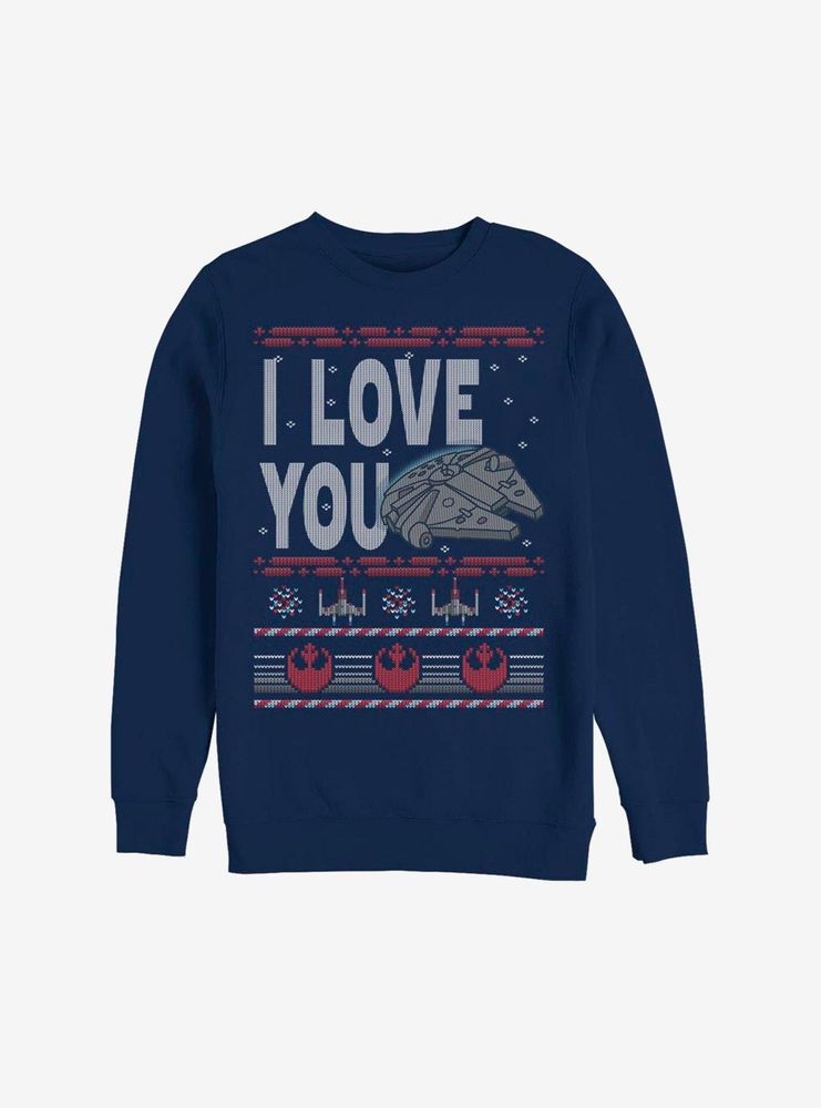 Star Wars I Love You Christmas Pattern Sweatshirt