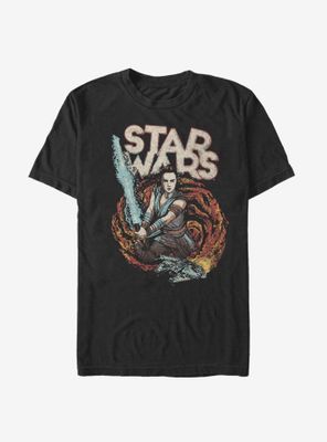 Star Wars Episode IX The Rise Of Skywalker Rey Battle T-Shirt