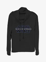 Star Wars Episode IX The Rise Of Skywalker Classic Galaxy Logo Cowlneck Long-Sleeve Womens Top