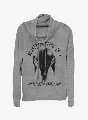 Star Wars The Mandalorian Complicated Profession Cowlneck Long-Sleeve Womens Top