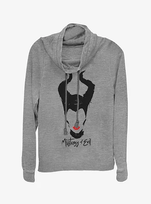 Disney Maleficent: Mistress Of Evil Red Lips Cowlneck Long-Sleeve Womens Top