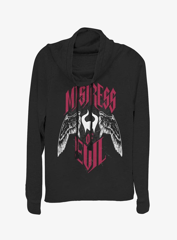 Disney Maleficent: Mistress Of Evil With Wings Cowlneck Long-Sleeve Womens Top