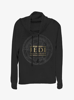 Star Wars Jedi Fallen Order Map Cowlneck Long-Sleeve Womens Top