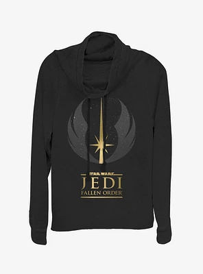 Star Wars Jedi Fallen Order Symbol Cowlneck Long-Sleeve Womens Top