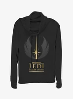 Star Wars Jedi Fallen Order Symbol Cowlneck Long-Sleeve Womens Top