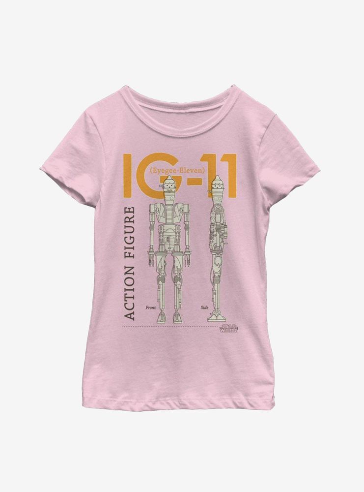 Star Wars The Mandalorian IG-11 Schematics Youth Girls T-Shirt