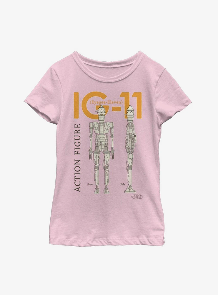 Star Wars The Mandalorian IG-11 Schematics Youth Girls T-Shirt