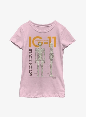 Star Wars The Mandalorian IG-11 Schematics Youth Girls T-Shirt