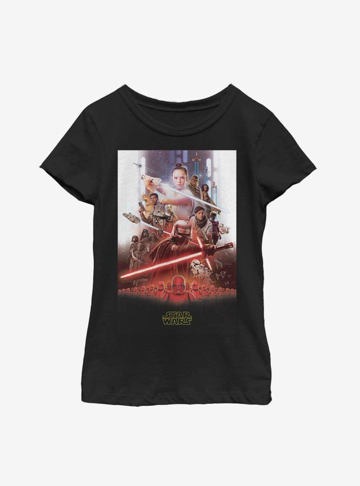 Star Wars Episode IX The Rise Of Skywalker Final Poster Youth Girls T-Shirt