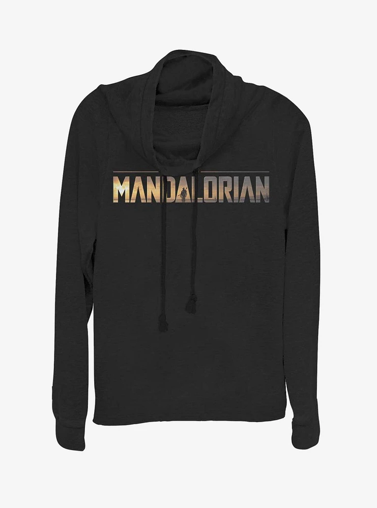 Star Wars The Mandalorian Logo Cowl Neck Long-Sleeve Girls Top