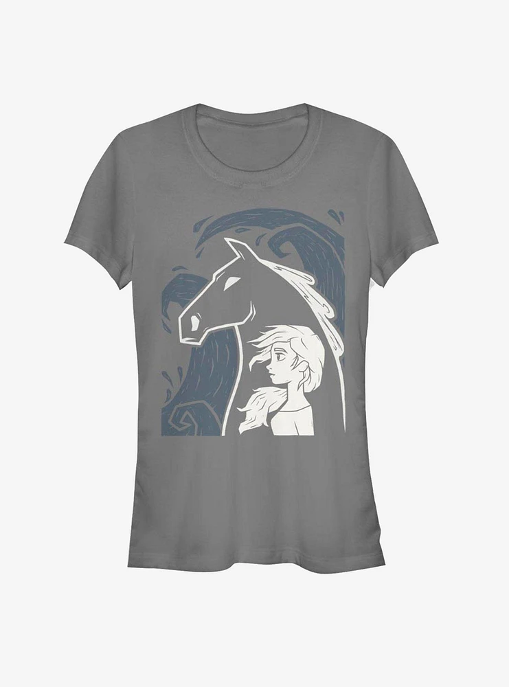 Frozen 2 Elsa Linocut Girls T-Shirt