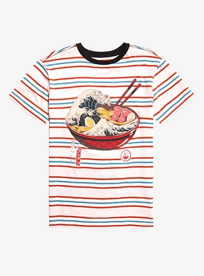 The Great Ramen Wave Stripe T-Shirt By Vincent Trinidad