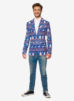 Suitmeister Men's Christmas Blue Nordic Blazer