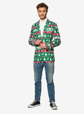 Suitmeister Men's Christmas Green Nordic Blazer