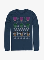 Marvel Avengers Christmas Pattern Long-Sleeve T-Shirt