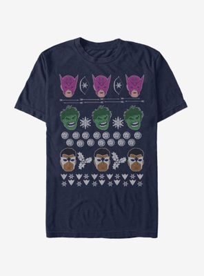 Marvel Avengers Christmas Pattern T-Shirt