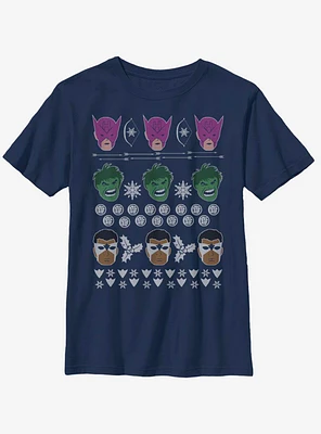 Marvel Avengers Christmas Pattern Youth T-Shirt