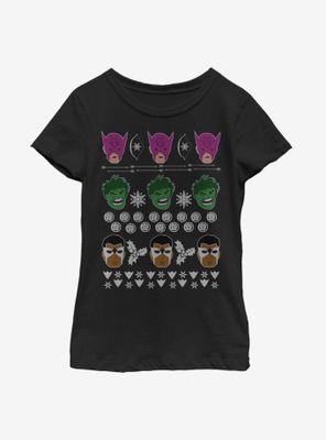 Marvel Avengers Christmas Pattern Youth Girls T-Shirt