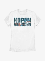 Marvel Avengers Happiest Of Holidays Womens T-Shirt