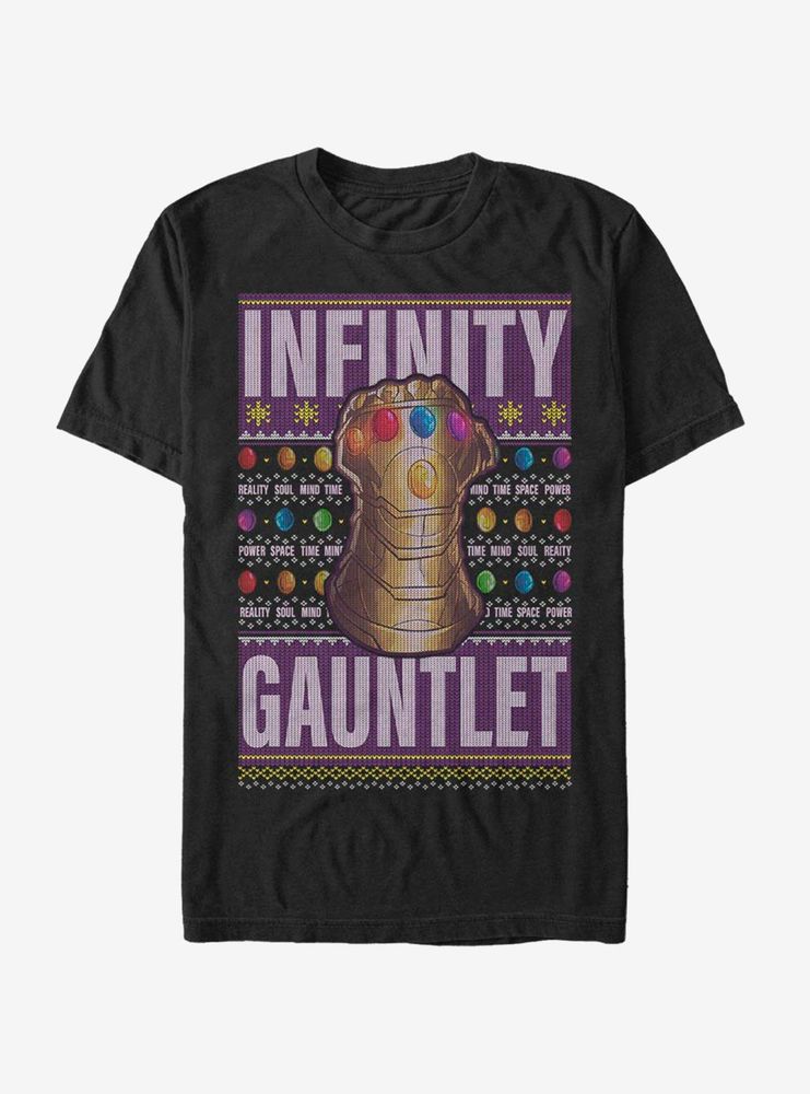 Marvel Avengers Gauntlet Christmas Pattern T-Shirt
