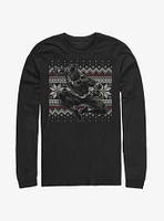 Marvel Black Panther T-Challa Christmas Pattern Long-Sleeve T-Shirt