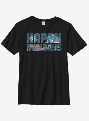 Marvel Avengers Happiest Of Holidays Youth T-Shirt