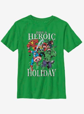 Marvel Avengers Heroic Family Holiday Youth T-Shirt
