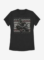 Marvel Black Panther T-Challa Christmas Pattern Womens T-Shirt