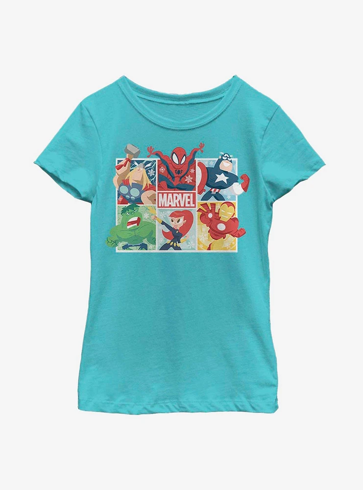 Marvel Avengers Hero Squares Youth Girls T-Shirt