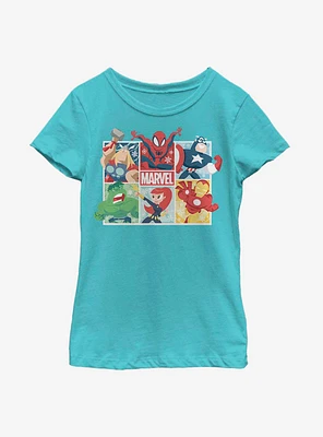 Marvel Avengers Hero Squares Youth Girls T-Shirt