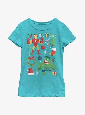 Marvel Avengers Holiday Cheer Youth Girls T-Shirt
