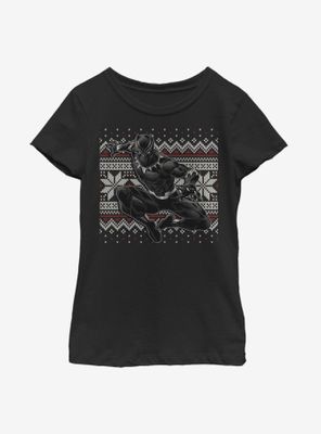 Marvel Black Panther T-Challa Christmas Pattern Youth Girls T-Shirt