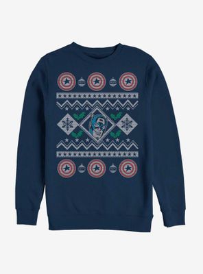 Marvel Captain America Christmas Pattern Sweatshirt