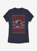 Marvel Black Widow Christmas Pattern Womens T-Shirt