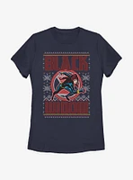 Marvel Black Widow Christmas Pattern Womens T-Shirt