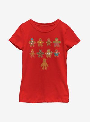 Marvel Avengers Lined Up Cookies Youth Girls T-Shirt