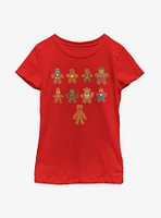 Marvel Avengers Lined Up Cookies Youth Girls T-Shirt