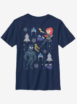 Marvel Black Panther Christmas Icons Youth T-Shirt