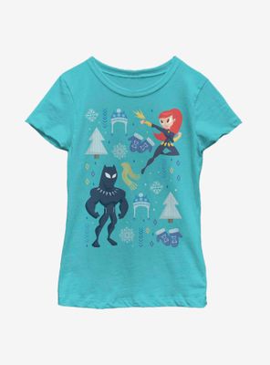 Marvel Black Panther Christmas Icons Youth Girls T-Shirt