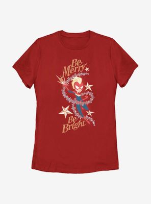 Marvel Captain Be Merry Bright Womens T-Shirt