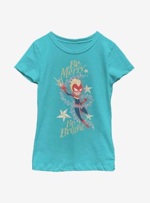 Marvel Captain Be Merry Bright Youth Girls T-Shirt