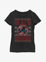 Marvel Black Widow Christmas Pattern Youth Girls T-Shirt