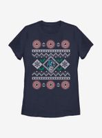 Marvel Captain America Christmas Pattern Womens T-Shirt