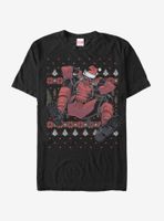 Marvel Deadpool Christmas Killer Pattern T-Shirt