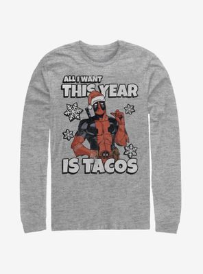 Marvel Deadpool All I Want Is Tacos Long-Sleeve T-Shirt