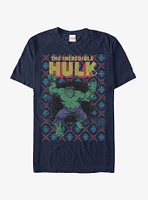 Marvel Hulk Smash Christmas Pattern T-Shirt