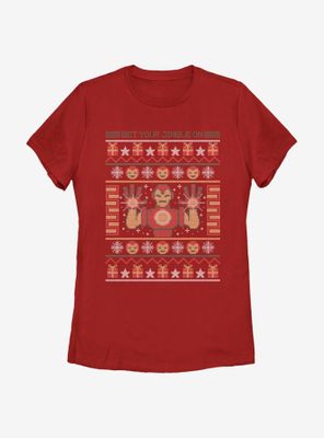 Marvel Iron Man Pixel Christmas Pattern Womens T-Shirt