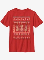 Marvel Iron Man Pixel Christmas Pattern Youth T-Shirt
